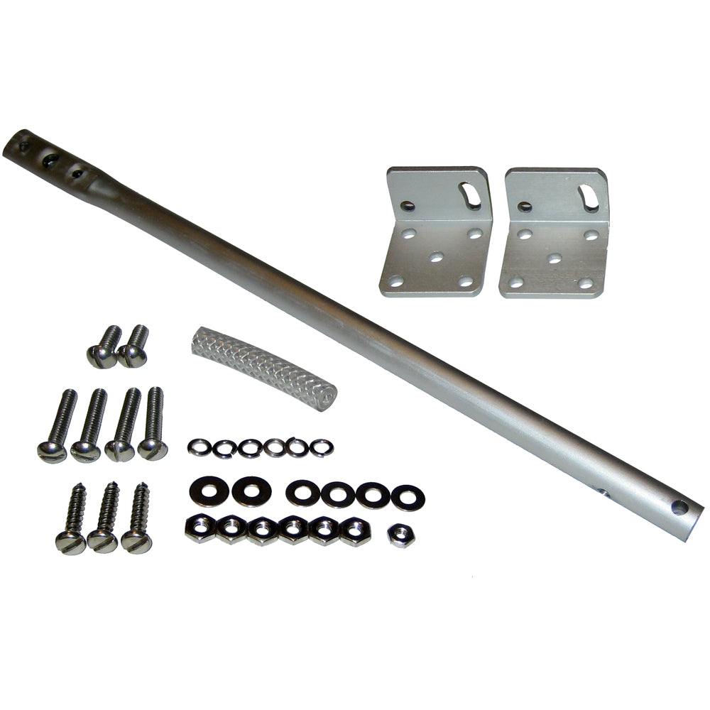 Davis Instruments universal masthead mount for WindTrak 10.Sport and 15 wind instruments, shown on a boat mast.