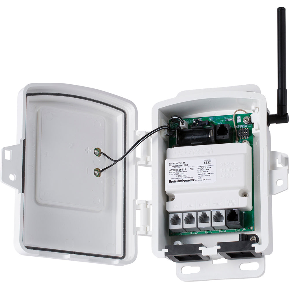 Davis Instruments weather anemometer sensor transmitter kit with wind speed and direction sensors for accurate weather monitoring.