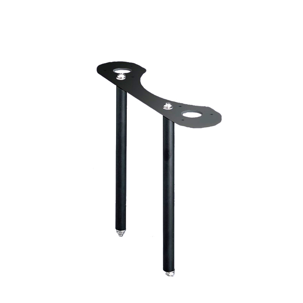 Davis Instruments weather sensor mounting shelf with brackets for outdoor weather instruments, mounted on a wall.