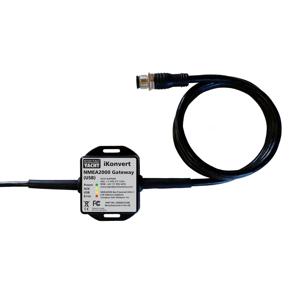 Digital Yacht iKonvert accessories with USB interface, compact electronic converter for marine communication devices.