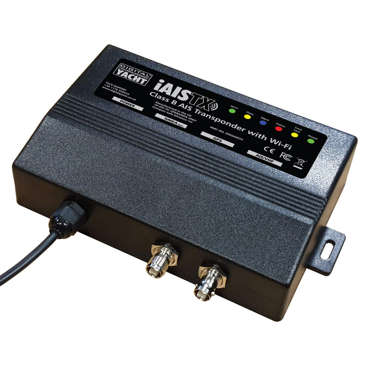 Digital Yacht iAISTX Class B wireless AIS transponder used for marine vessel tracking and communication.