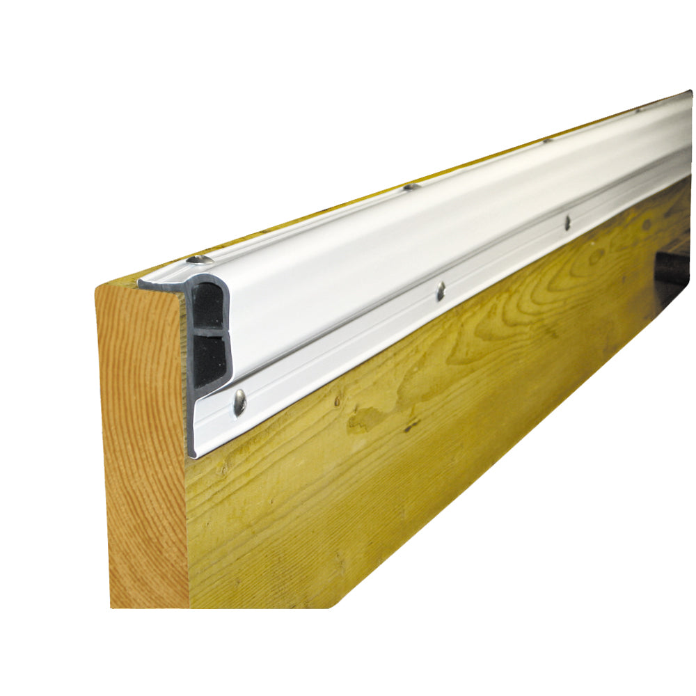 White Dock Edge Dockguard Economy PVC bumper profile in a 10ft roll, ideal for protecting docks and boats.