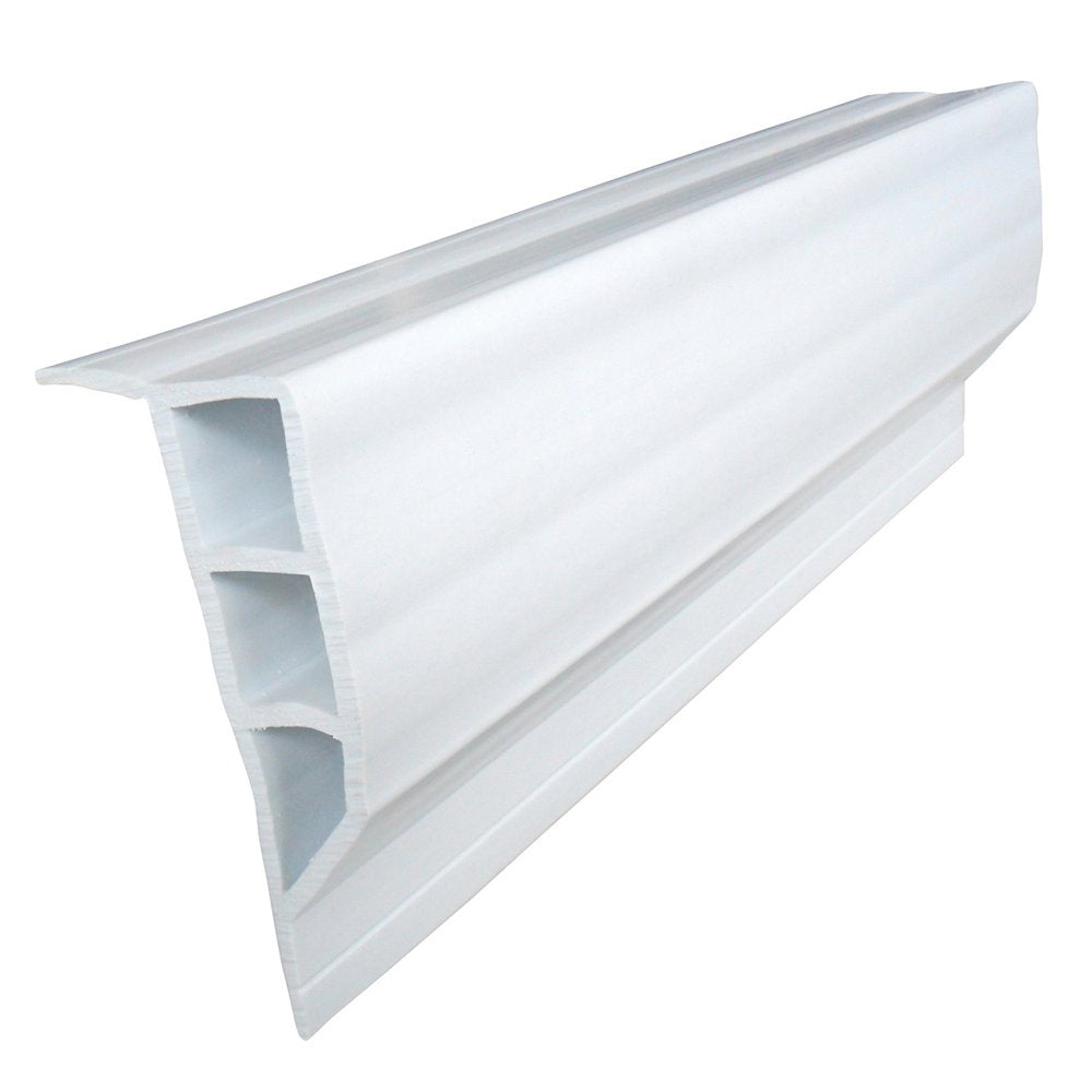 White Dock Edge PVC Full Face Profile bumper guard roll, 16 feet long, designed for dock protection and marine applications.