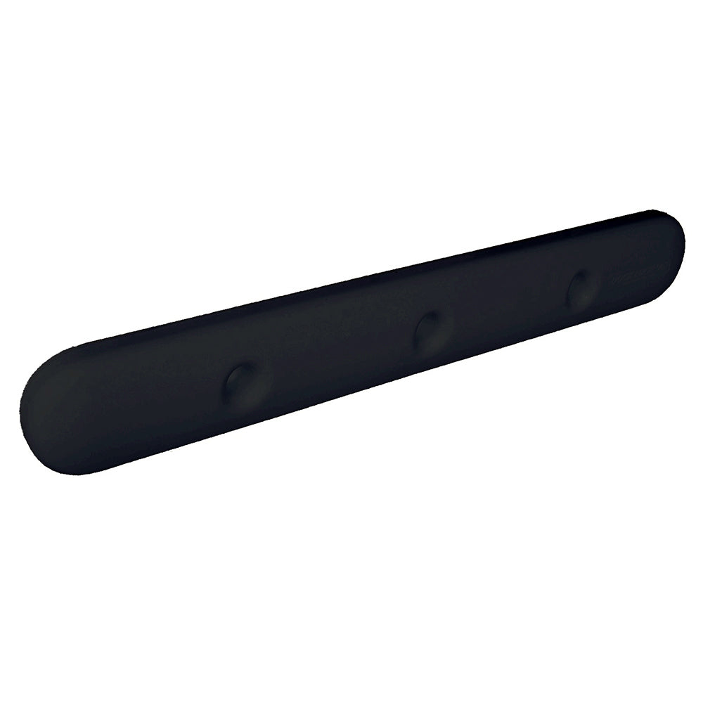 Black Dock Edge UltraGard PVC dock bumper, 35-inch marine dock guard protecting boats from impact.