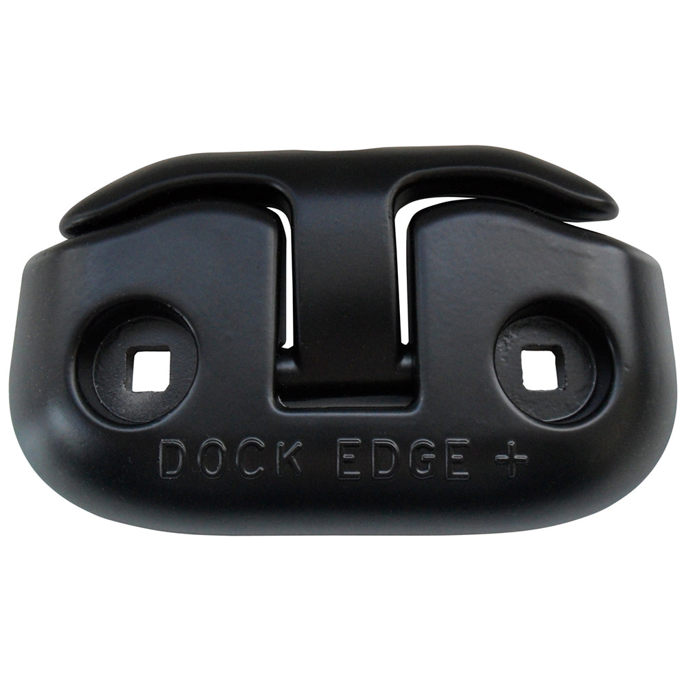 Black Dock Edge Flip-Up Dock Cleat, 6-inch marine hardware for boat docks, with a sturdy and functional flip-up design.