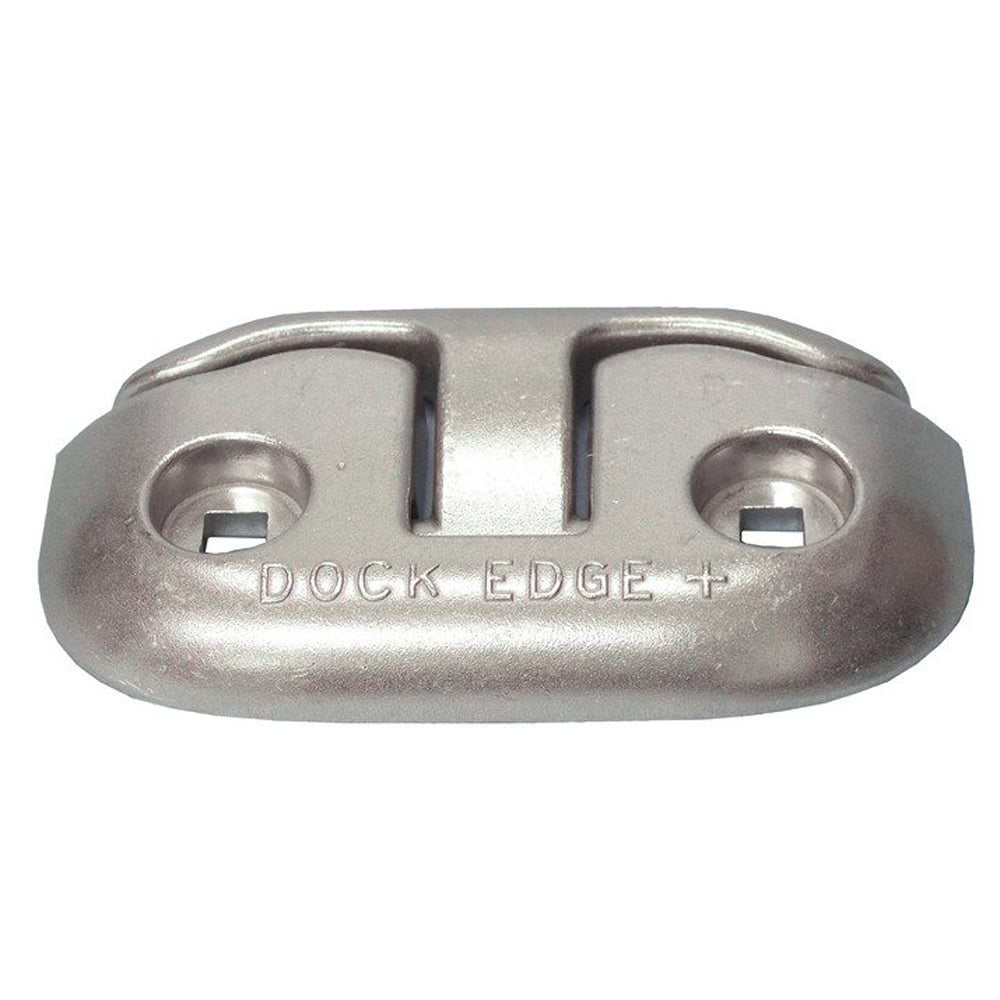 Polished Dock Edge flip-up dock cleat, 6-inch marine hardware for boat docks and piers, with a sleek shiny finish.