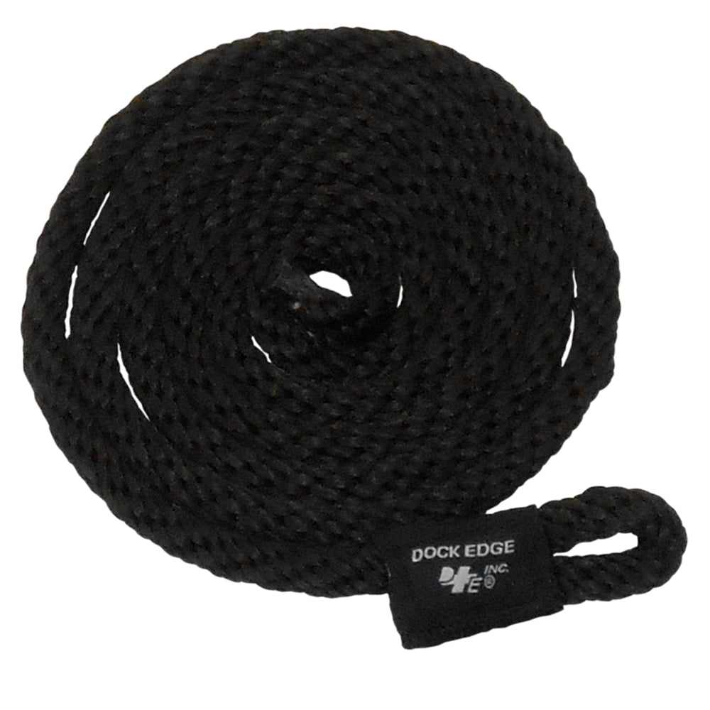 Dock Edge Fender Line 3/8" x 5' black fender accessory pack, durable boat dock line for secure mooring.