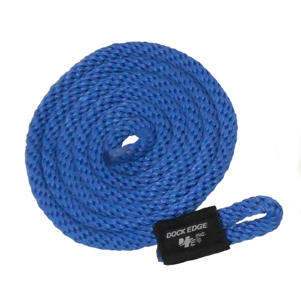 Two royal blue Dock Edge Fender Lines, 3/8 inch x 5 feet, used as durable fender accessories for boat docks.