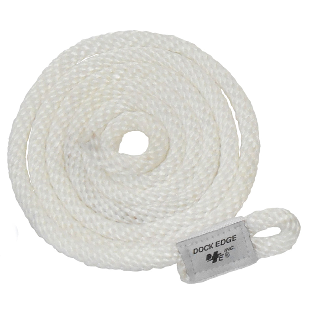 Dock Edge Fender Line in white, 3/8-inch x 5-foot, set of two, marine fender accessories for boat docking.