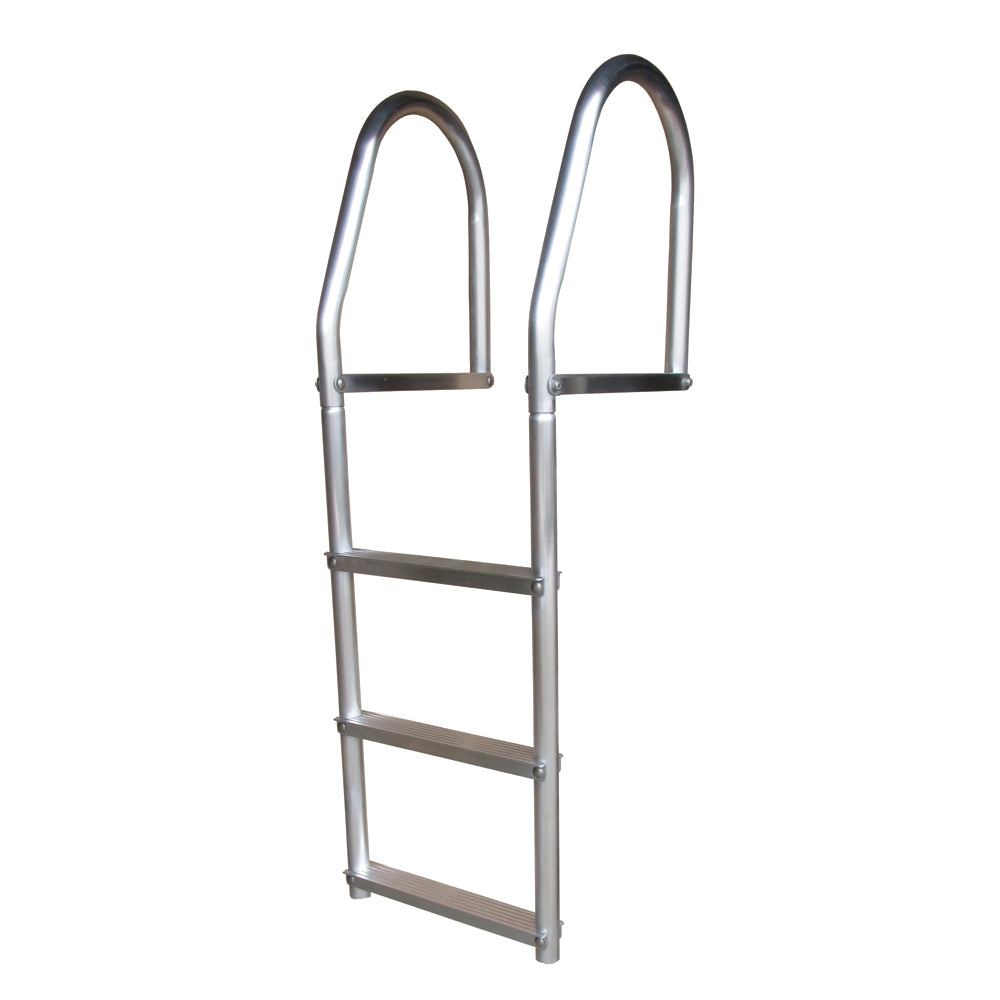 Dock Edge Fixed Eco 3-step aluminum dock ladder with weld-free design, sturdy steps, and durable construction for boat docks.