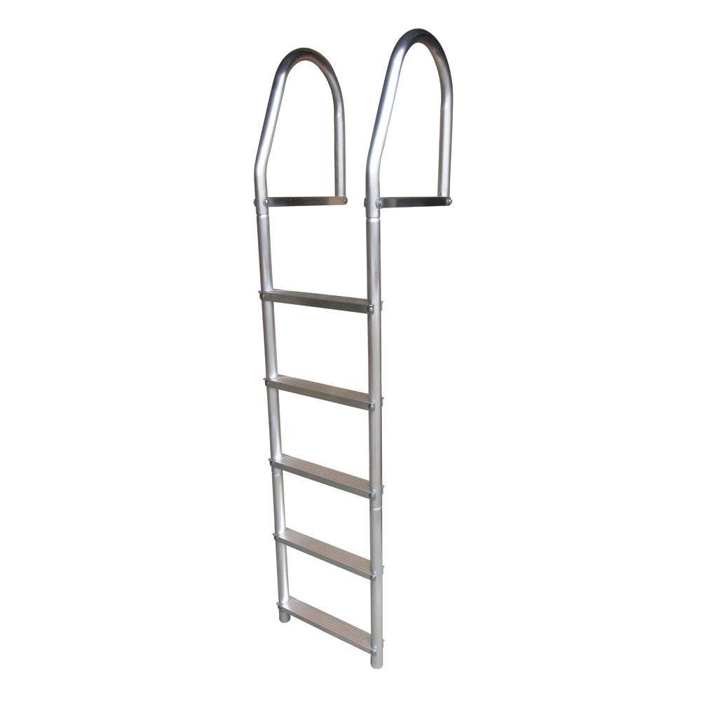 Dock Edge Fixed Eco aluminum 5-step dock ladder with weld-free construction and sturdy treads for safe water access.