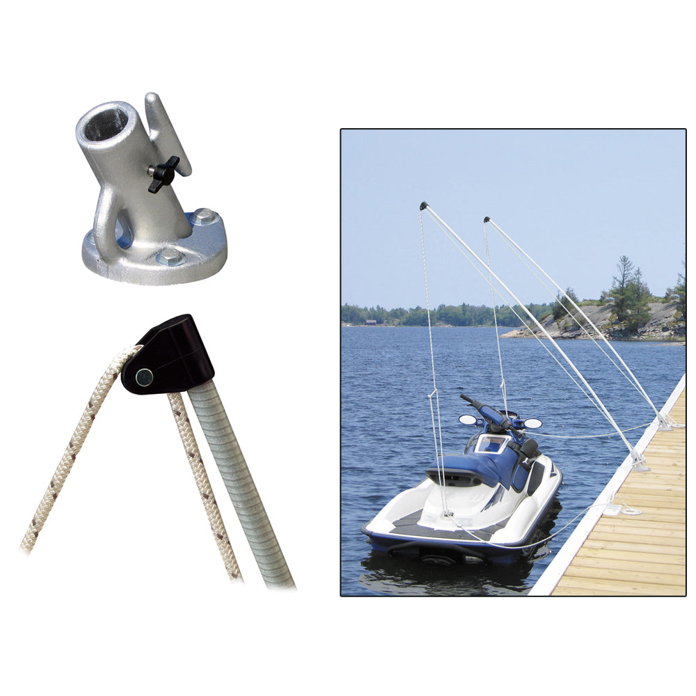 Dock Edge Economy Mooring Whips, 2-piece set, 12ft length, sturdy mooring accessories with up to 4000 lbs capacity.