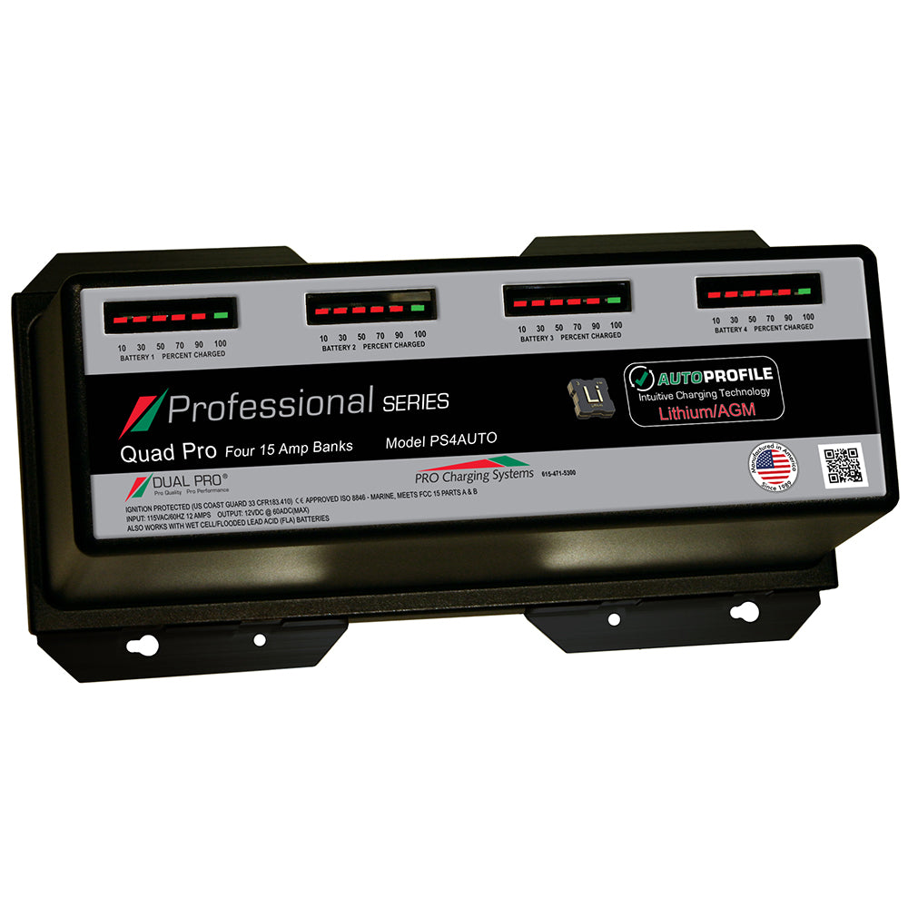 Chargeur de batterie Dual Pro PS4 Auto 15 A - 4 batteries lithium/AGM