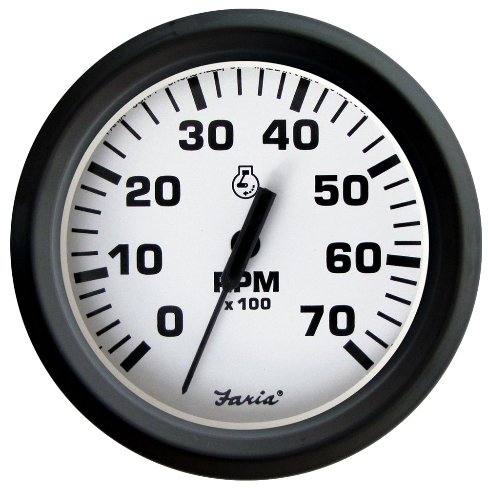 Compte-tours Faria Euro White 4" 7 000 tr/min (essence) (hors-bord)