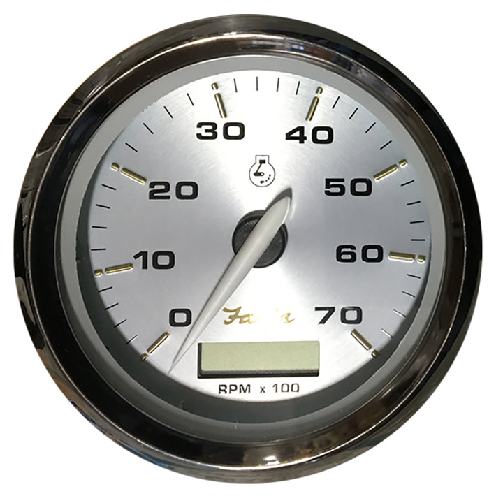 Faria Kronos 4-inch tachometer with hourmeter for outboard gas engines, displays up to 7,000 RPM, Faria Beede Instruments gauge
