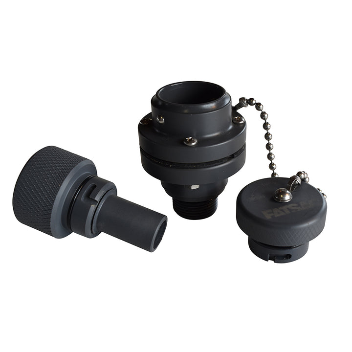 FATSAC check valve and adapter accessory for water filtration systems, featuring durable fittings and connection points.