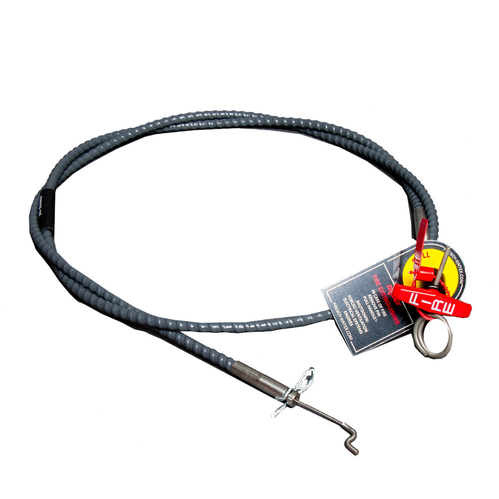 Fireboy-Xintex Manual Discharge Cable Kit 14 accessories, featuring a black cable with connectors for fire suppression system safety.