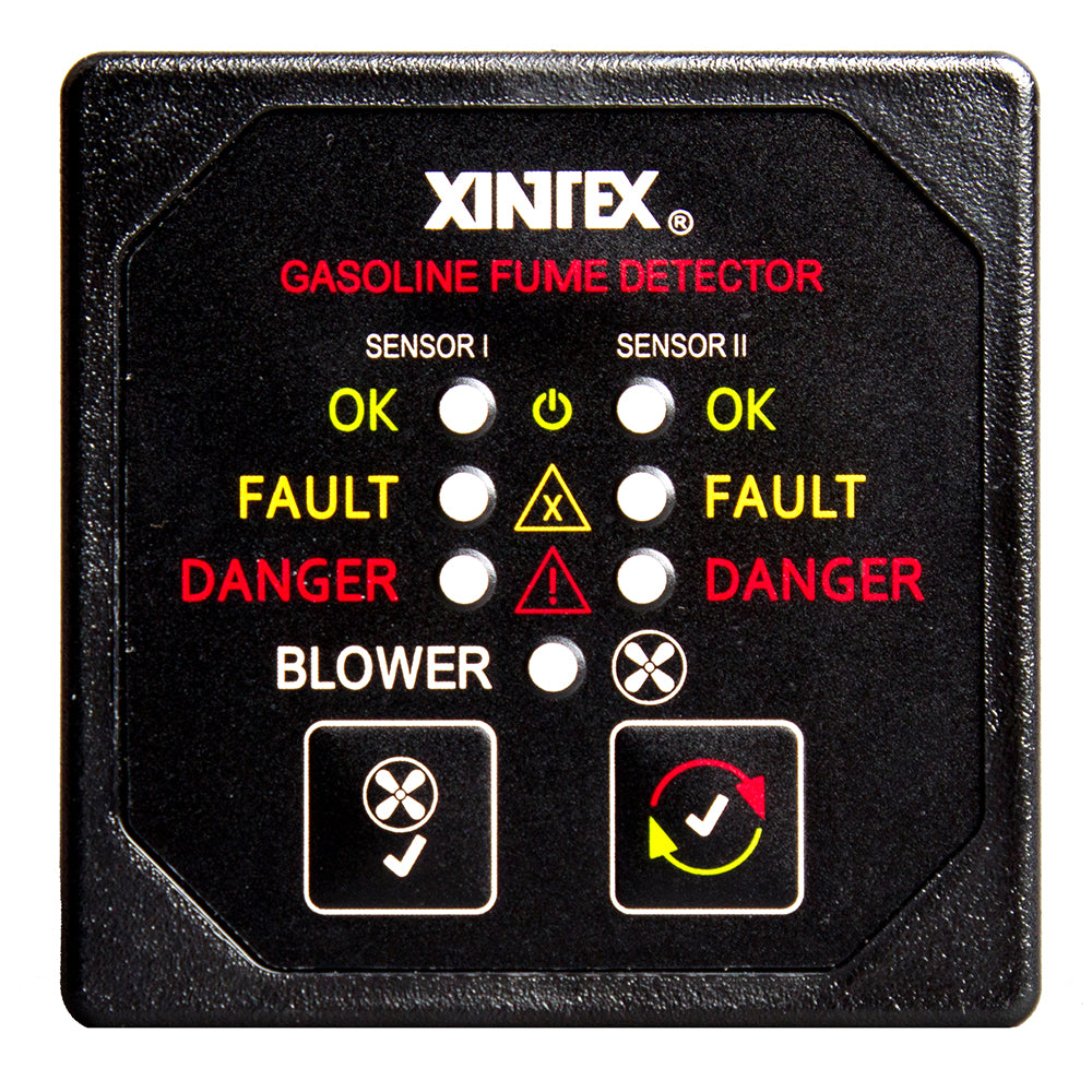 Fireboy-Xintex gasoline fume detector with dual channel blower control, 12/24V, for safety and ventilation monitoring.