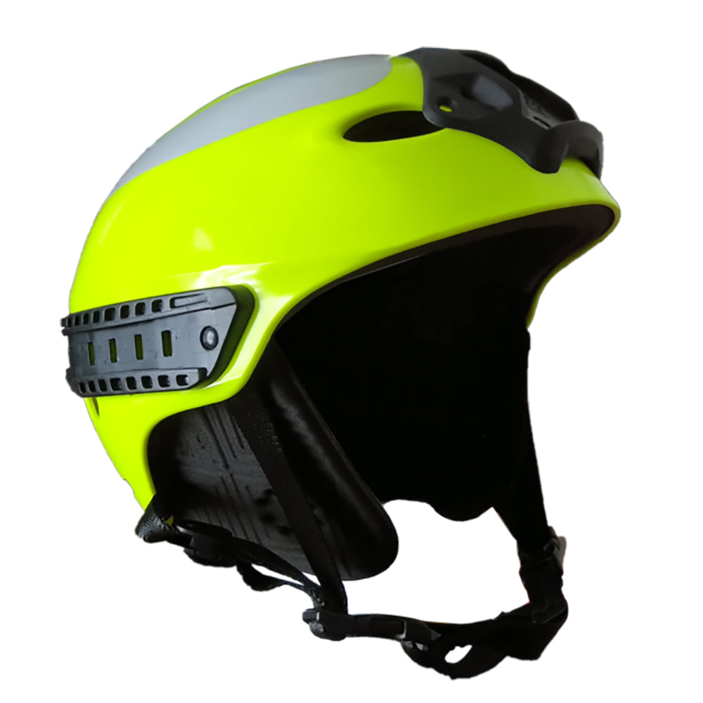 First Watch First Responder Water Helmet in Hi-Vis Yellow, large/X-Large size, waterproof safety accessory for responders