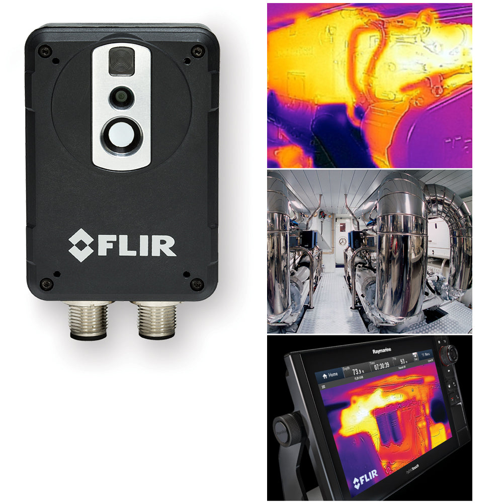 FLIR Systems maritime thermal monitoring system camera for night vision in marine environments, showing thermal imaging details.