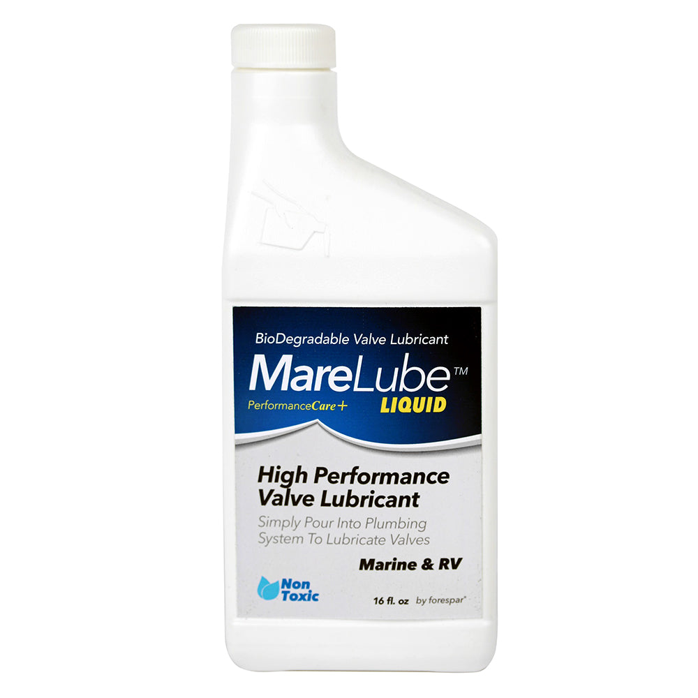 Forespar MareLube Valve general purpose lubricant in a 16 oz bottle, designed for marine accessories and equipment lubrication.