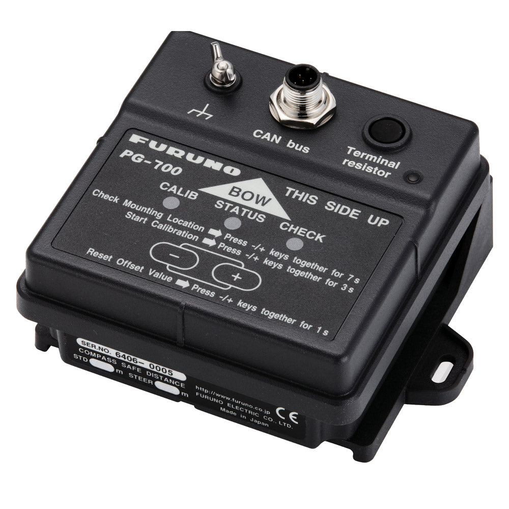 Furuno PG700 Heading Sensor NMEA 2000 compass, showing digital display and connection ports for marine navigation.