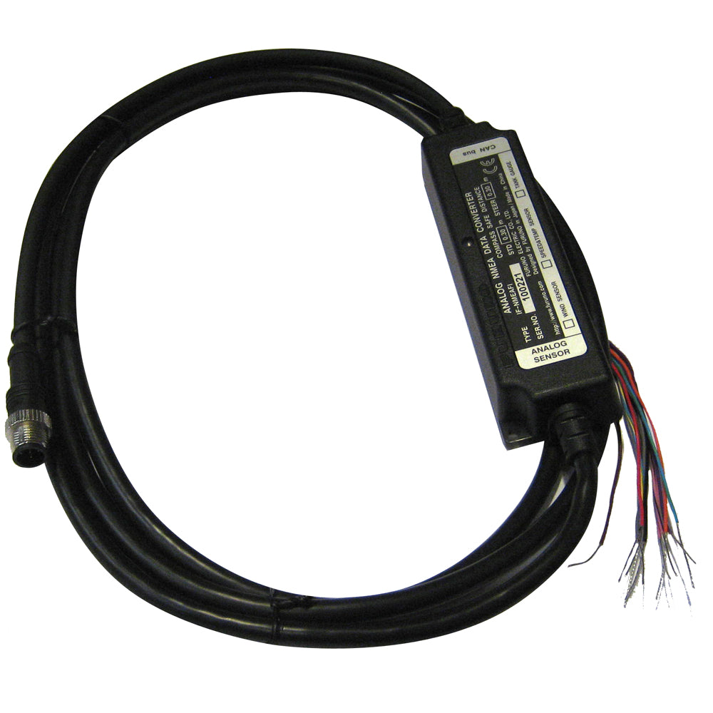 Furuno Analog NMEA2000 Converter connected to marine navigation system, showing the compact device with ports and cables.