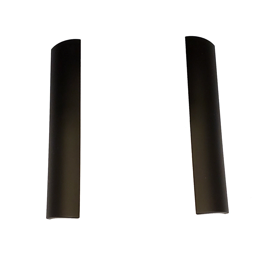 Fusion MS-RA770 screw covers shown in black, round accessories designed to fit the marine stereo unit for a clean finish.