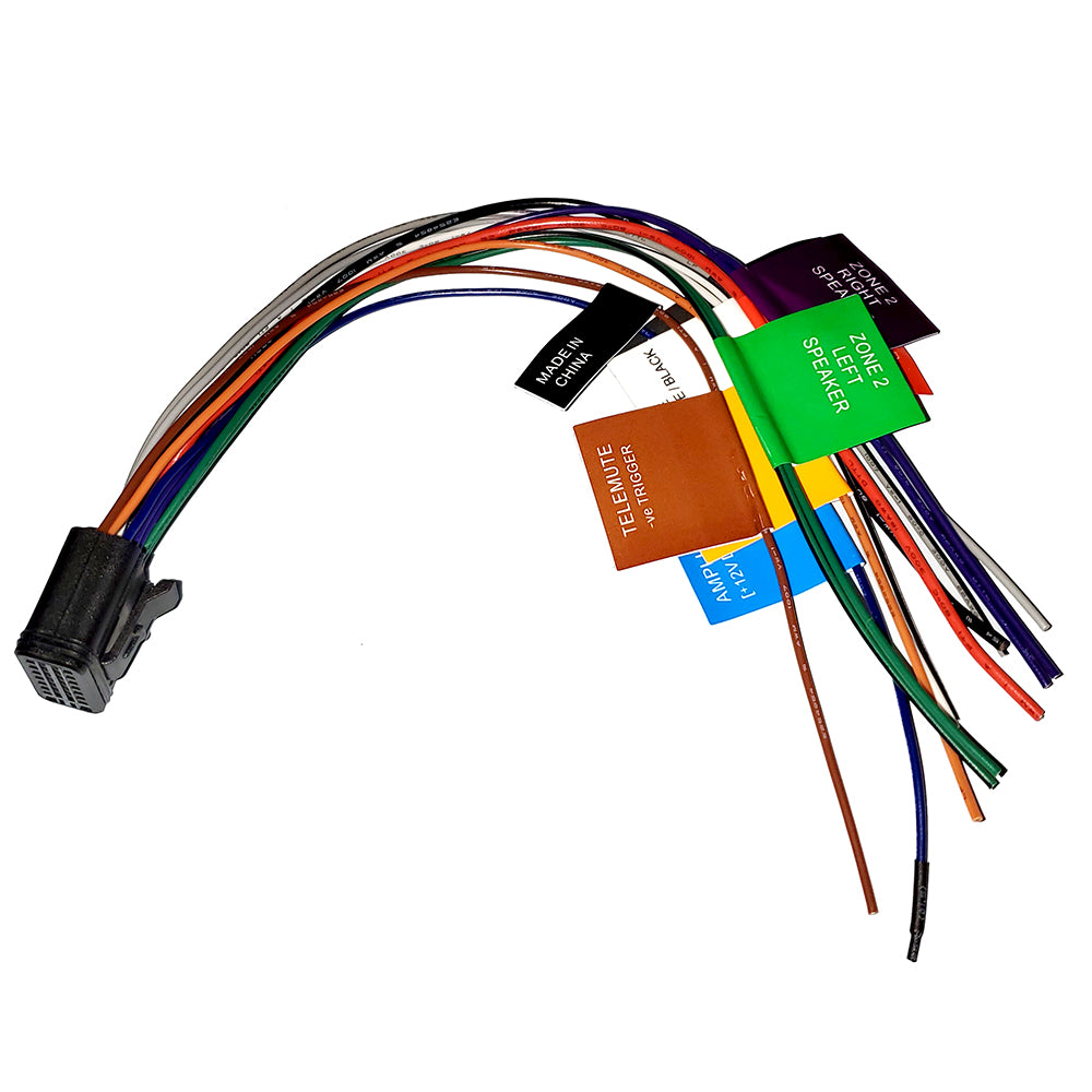 Fusion Wire Harness for MS-RA70 stereo, automotive accessories, showing the black wiring with connectors for easy installation