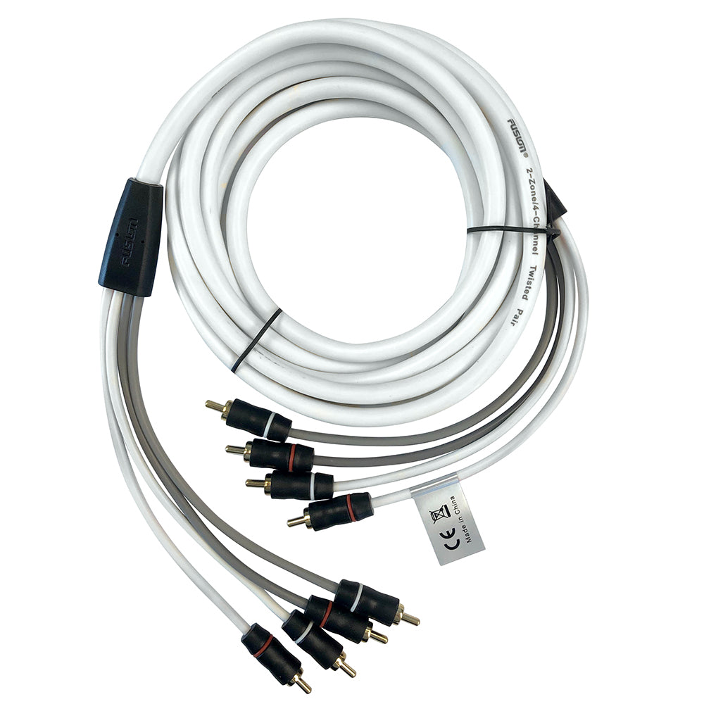 Fusion 4-channel RCA cable for audio connections, featuring a durable design and multiple connectors.
