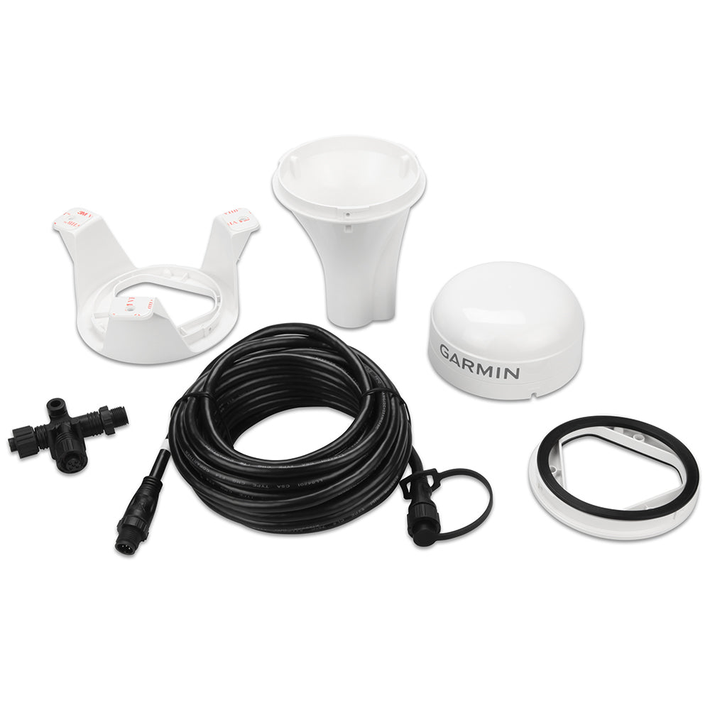 Garmin GPS 24xd antenna with heading sensor for NMEA 2000 network, marine navigation accessory, compact and durable design