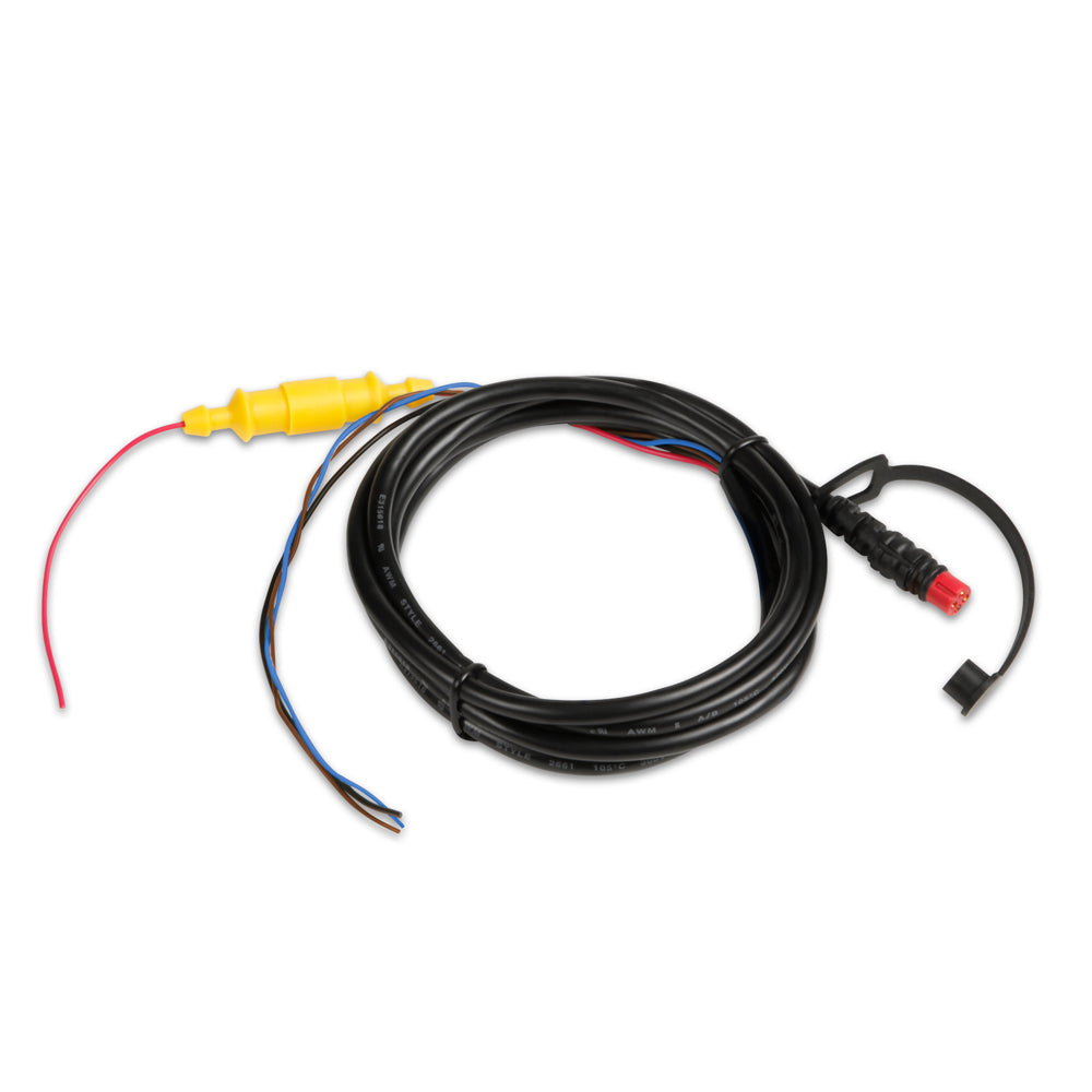 Garmin Power and Data Cable with 4-pin connector, accessory for Garmin devices, black cable with connector ports visible.