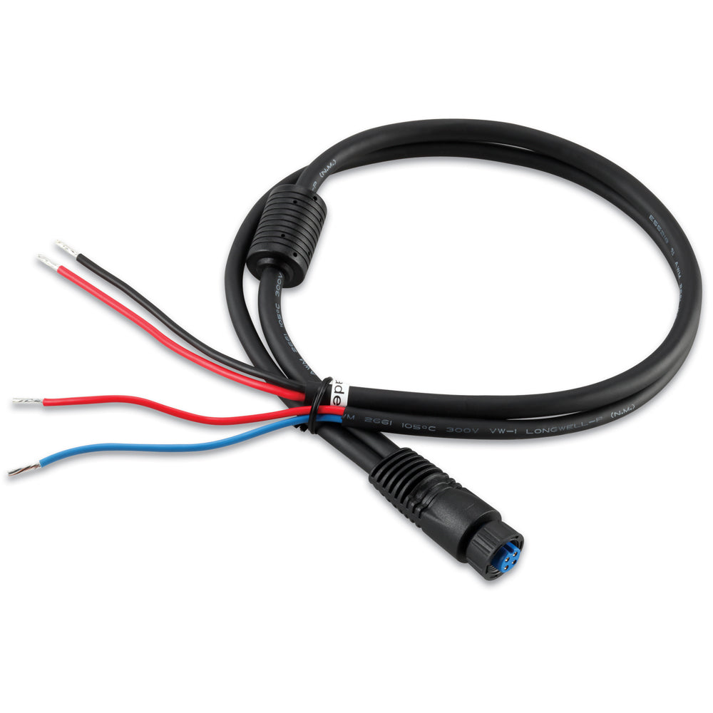 Garmin autopilot actuator power cable connected to marine autopilot system for boat navigation.