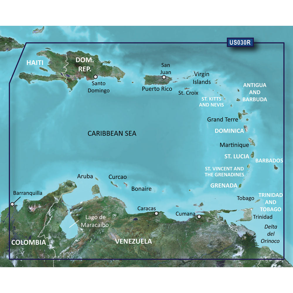 Garmin BlueChart g3 HD Southeast Caribbean microSD card for marine navigation with detailed charts and mapping from Garmin.