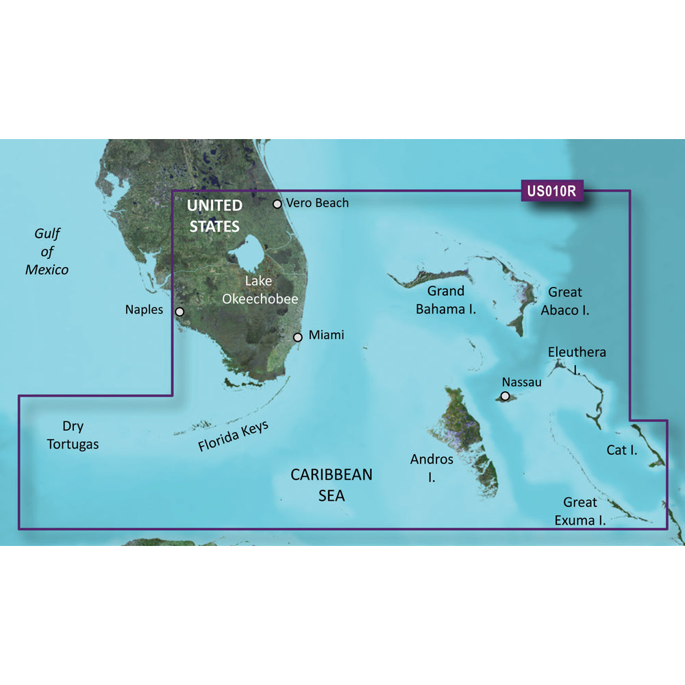 Garmin BlueChart g3 Vision HD Southeast Florida map on microSD card, detailed marine navigation chart by Garmin.