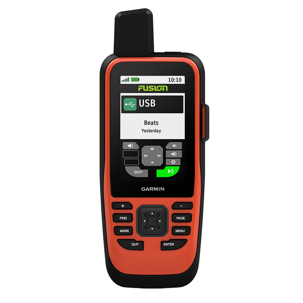 Garmin GPSMAP 86i handheld GPS device with inReach satellite communication and worldwide basemap, displayed outdoors.