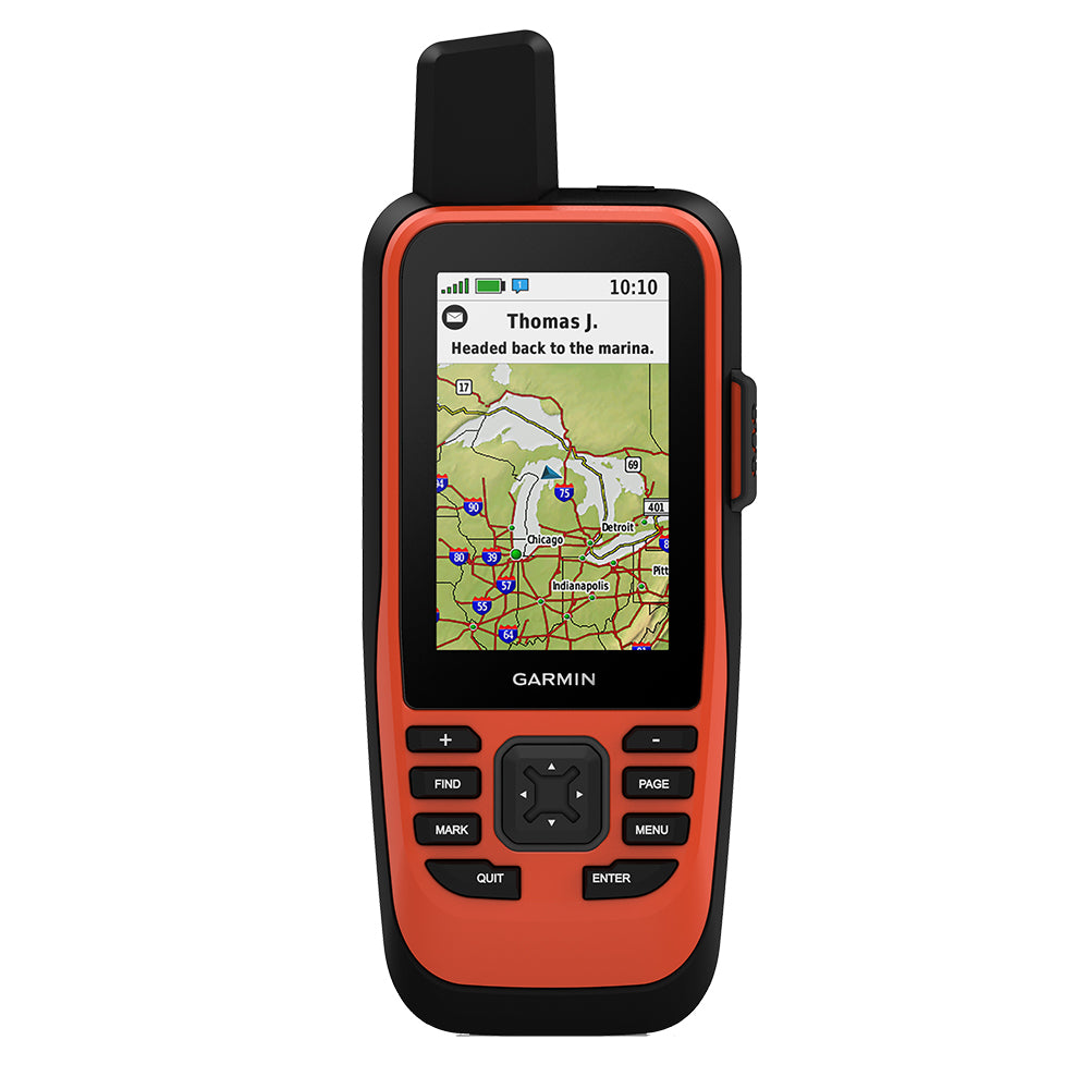 Garmin GPSMAP 86i handheld GPS device with inReach and worldwide basemap, featuring a rugged design and navigation screen.