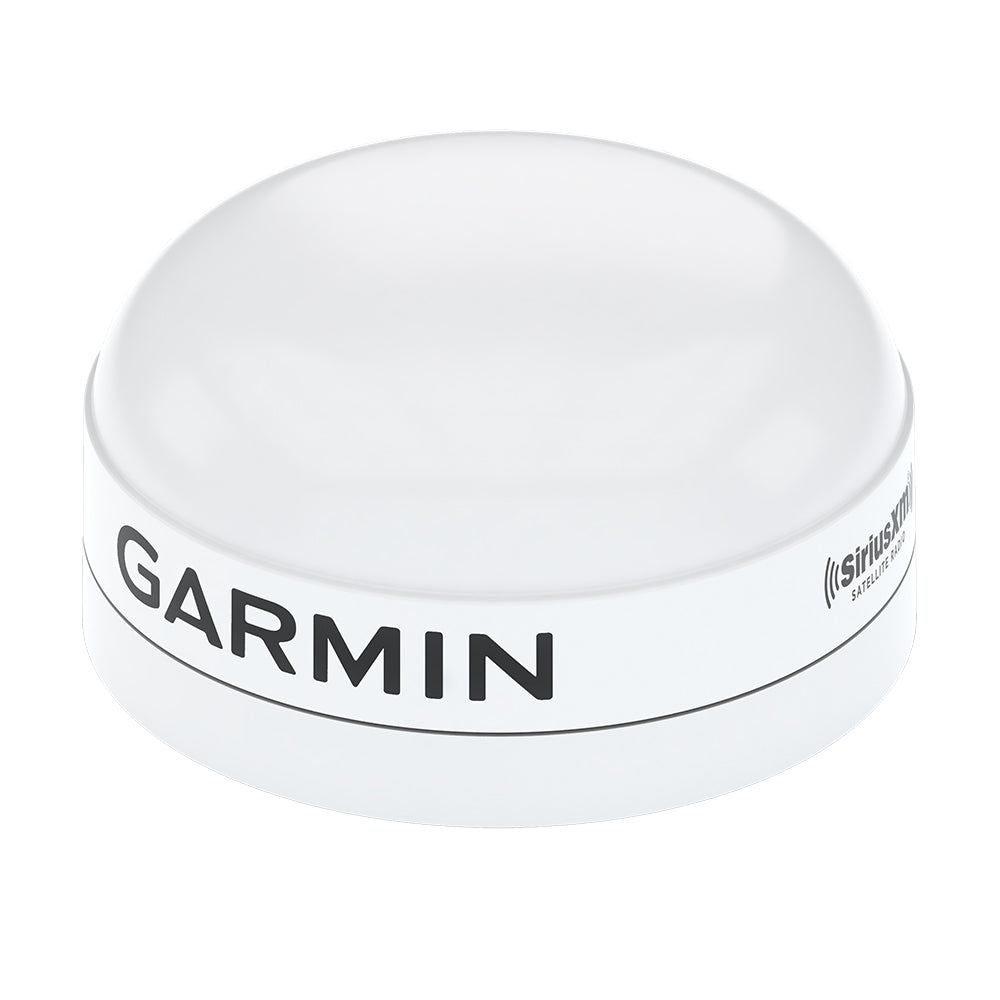 Garmin GXM 54 satellite weather and radio antenna in white, designed for Garmin network cables and modules.