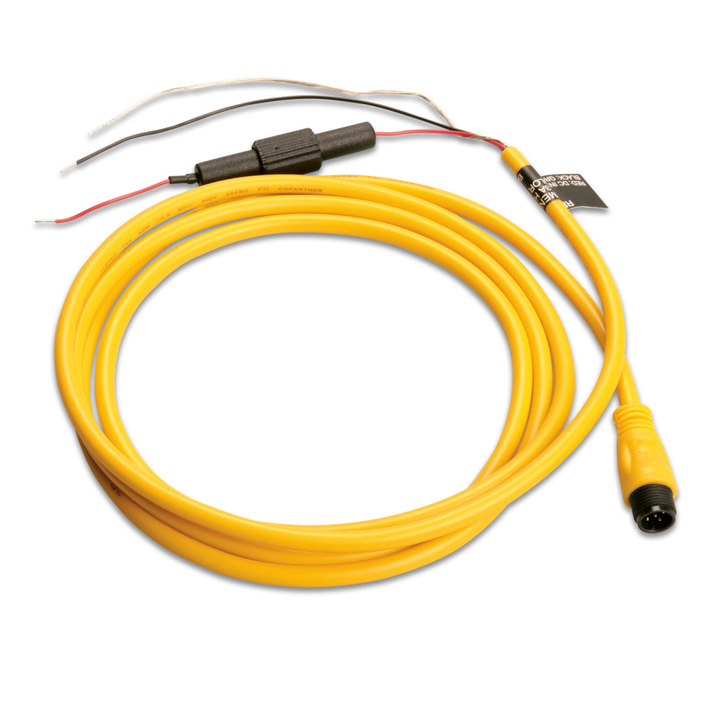 Garmin NMEA 2000 power cable for marine electronics, black cable with connectors, part of Garmin NMEA Cables & Sensors series.