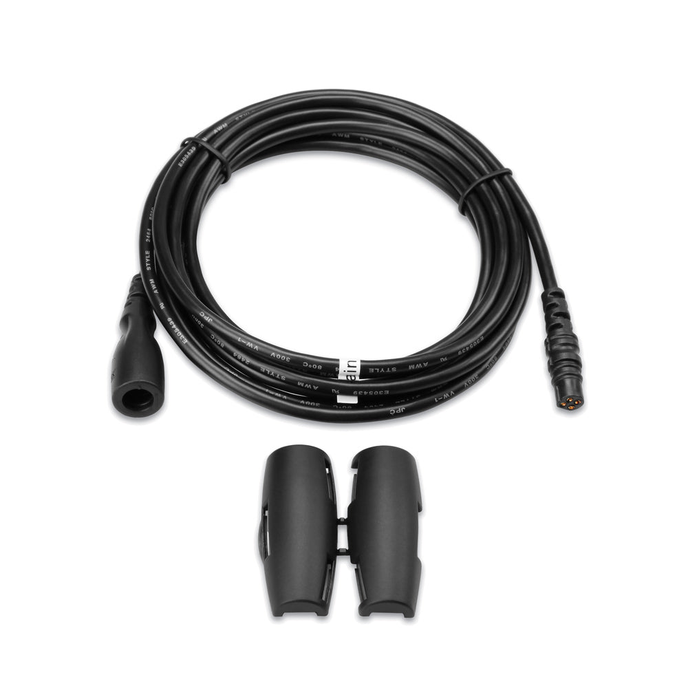 Garmin 4-pin 10-foot transducer extension cable for echo series, durable marine transducer accessory with connectors.