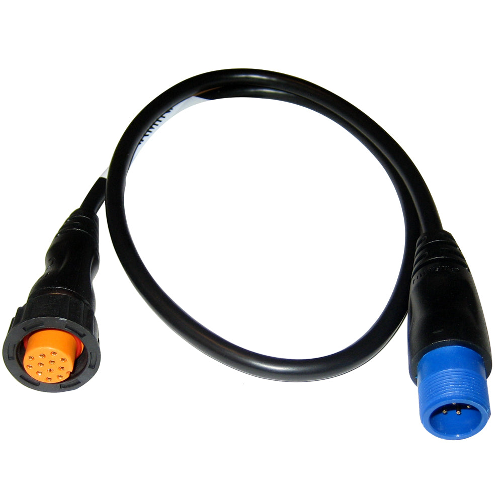 Garmin 8-pin to 12-pin transducer sounder adapter cable with XID for marine fishfinder and sonar systems.