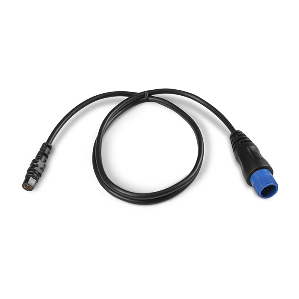 Garmin 8-pin to 4-pin transducer sounder adapter cable for marine fishfinder systems, compatible with Garmin transducer accessories.
