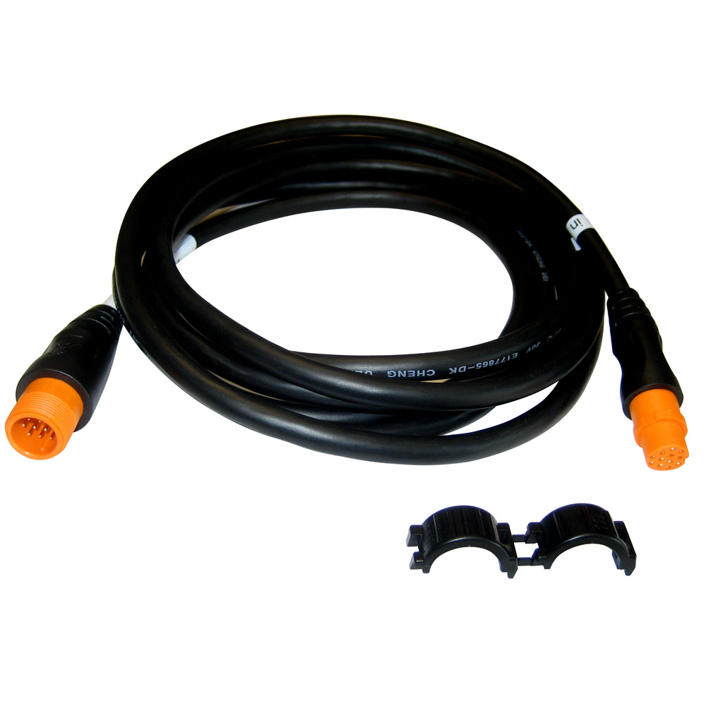 Garmin 30-foot 12-pin transducer extension cable with XID connector for marine sonar and fishfinder devices.