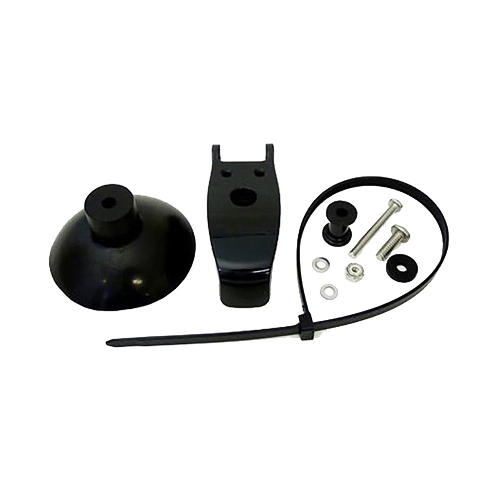 Garmin suction cup transducer adapter for marine fish finder transducer accessories, mounted on boat surface