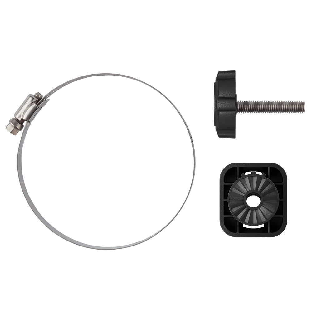 Garmin trolling motor barrel mount for Livescope Plus LVS34 transducer, durable accessory for fishing sonar setup.
