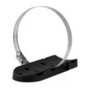 Garmin trolling motor mount for transducer accessories, black plastic bracket compatible with Garmin trolling motors.