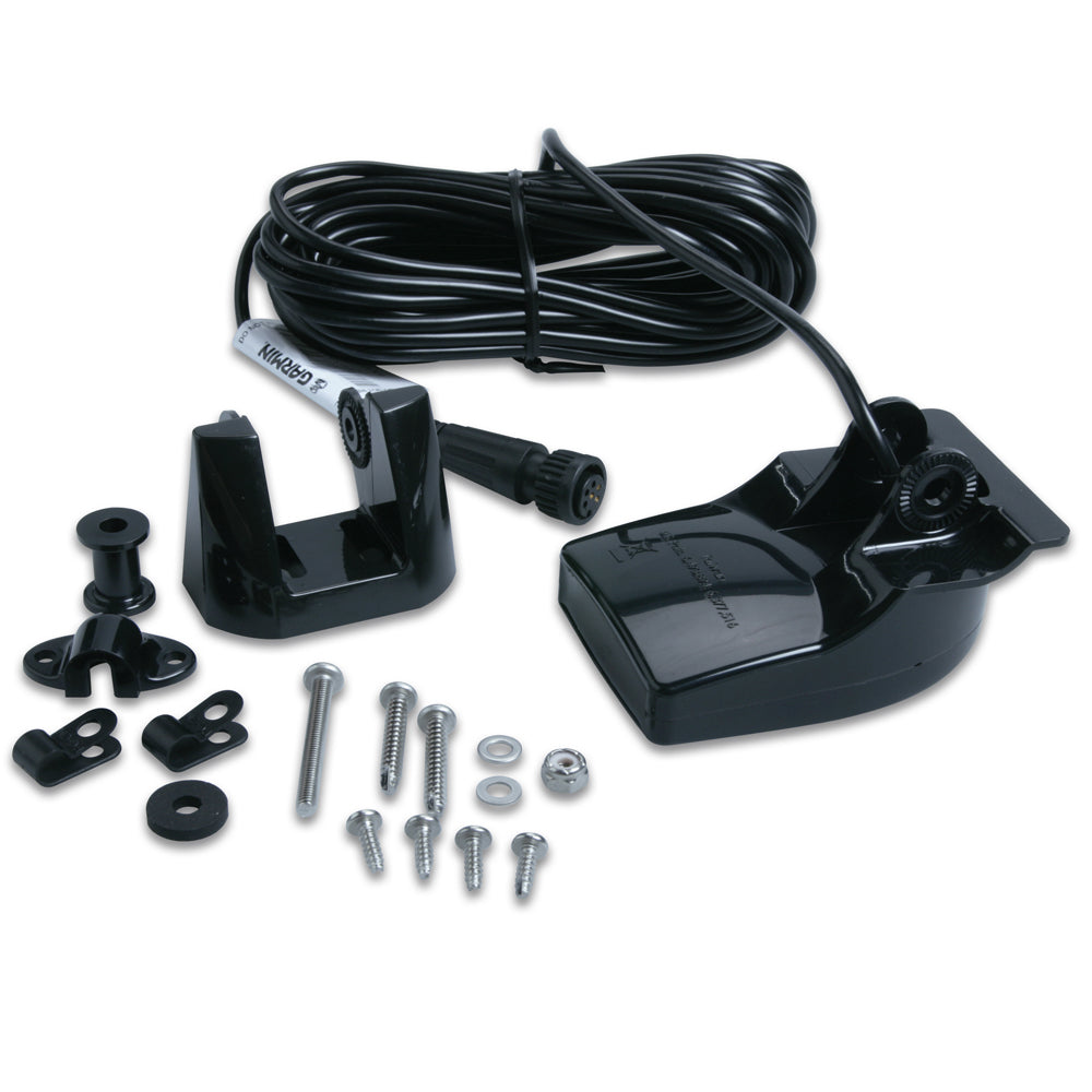 Garmin 200/50kHz plastic transducer with 10/40 degree tilt, depth and temperature sensors, 6-pin connector for marine use
