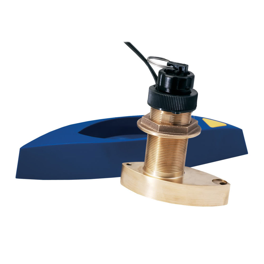 Garmin B744V 600W Triducer with 8-pin connector showing 50/200kHz transducer for marine sonar applications.