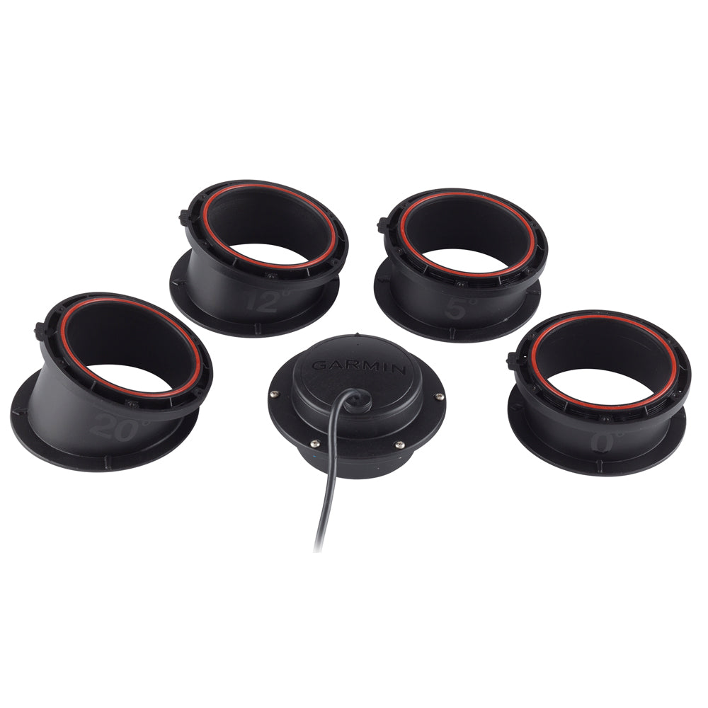 Garmin GT15M-IH plastic in-hull CHIRP transducer with 8-pin connector, mid-band 85-165kHz, 600W for boat fish finders.
