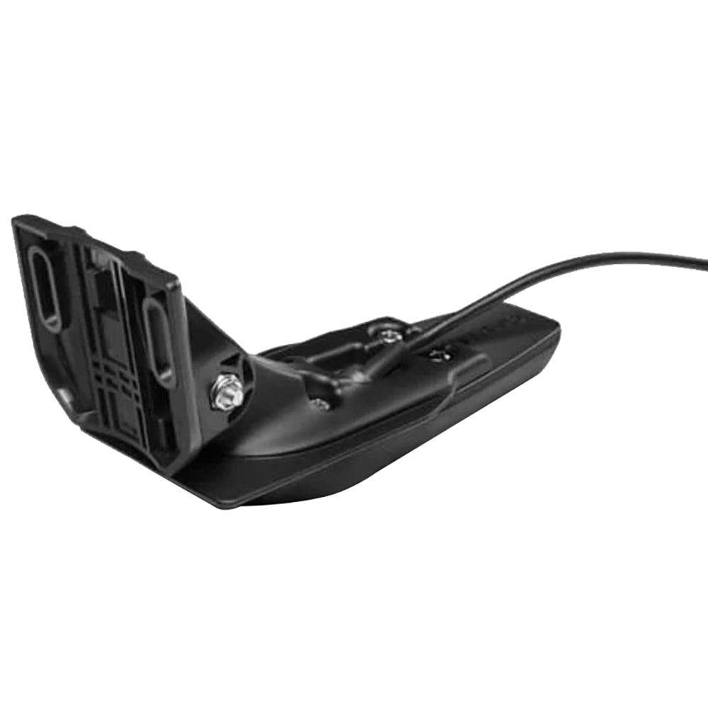 Garmin GT20-TM transom mount transducer with 500W CHIRP DownVu, temp sensor, 4-pin connection, suitable for boat fishfinder systems.